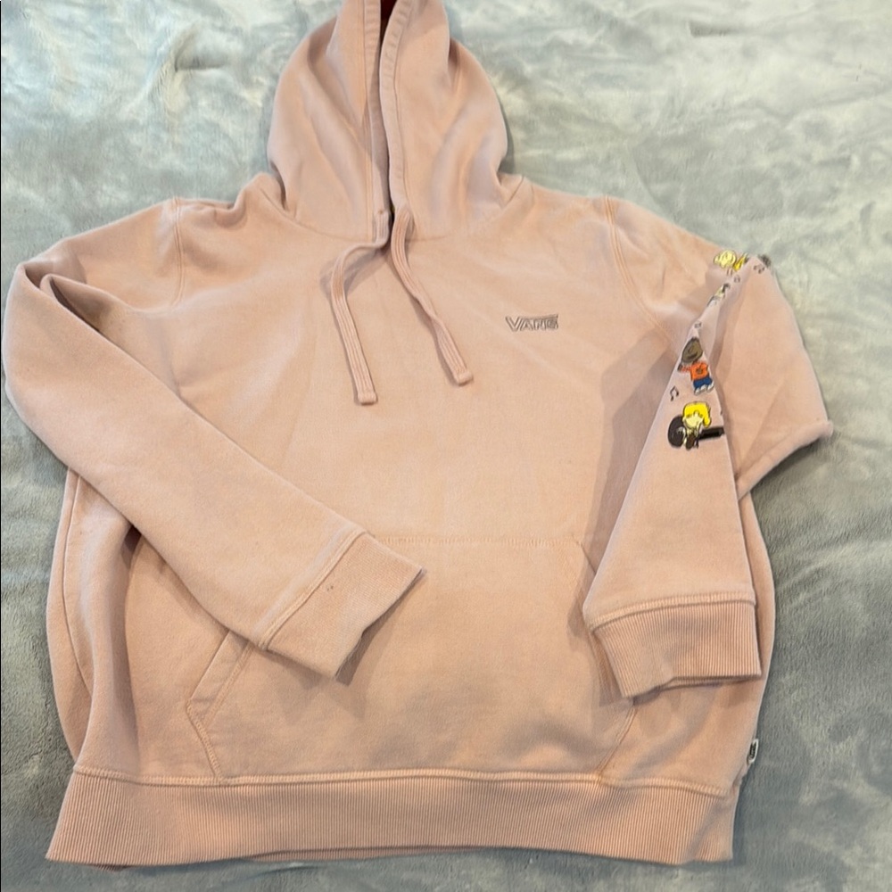 Vans Light Pink Hoodie with Graphic Sleeve
